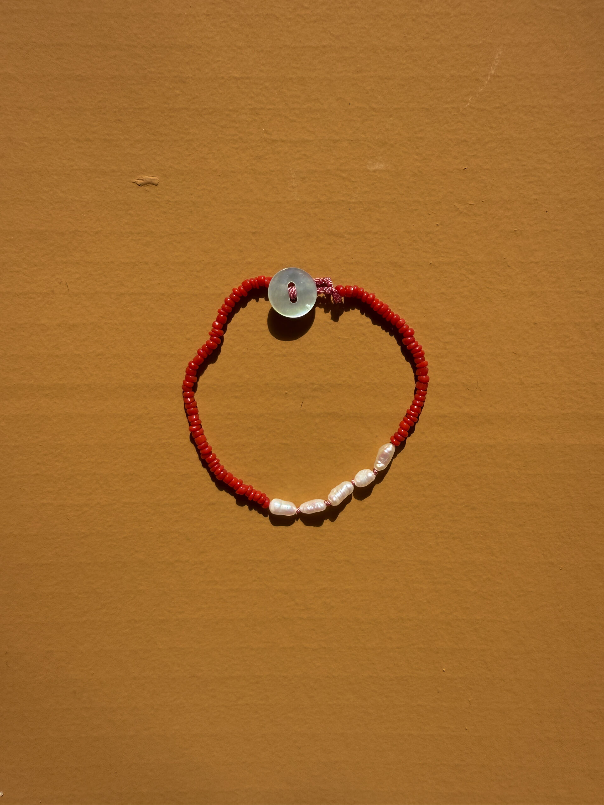 glass beads beaded jewellery vintage beads red hand knot bracelet pearl poppy