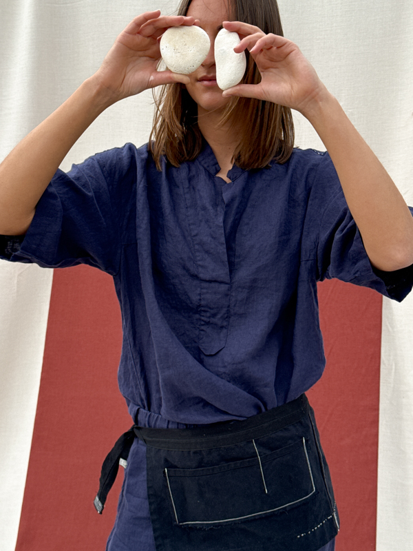linen shirt Moena fant shop online belgian linen blue linen shirt