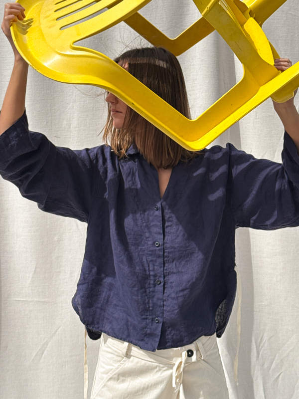 shirt sara belgian linen fant shop online midnight blue cover