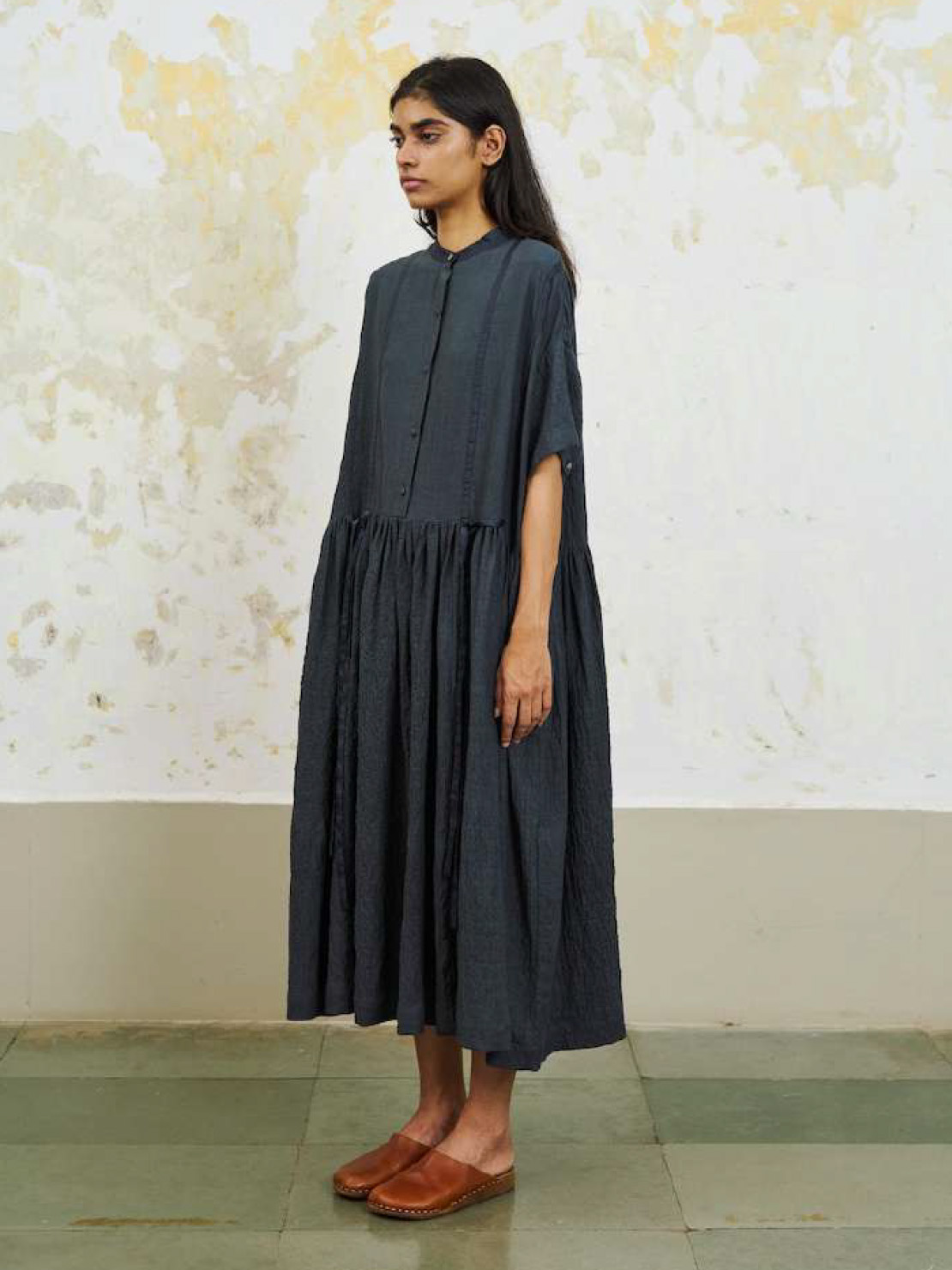 dress mira charcoal cotton runaway bicycle india full body