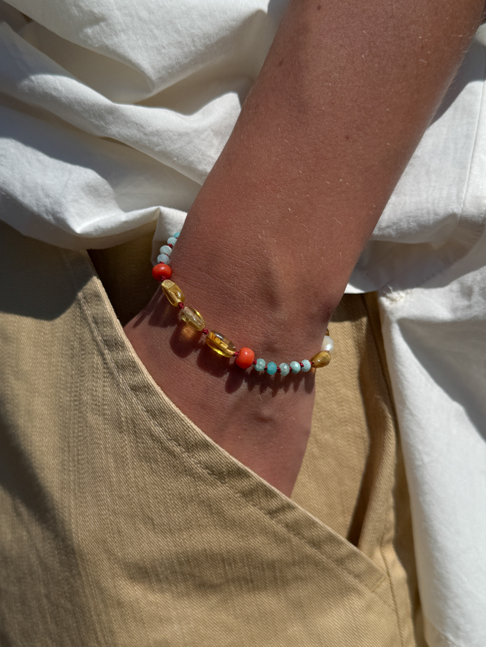 hand knot jewellery handmade jewellery bien x kem bracelet amber