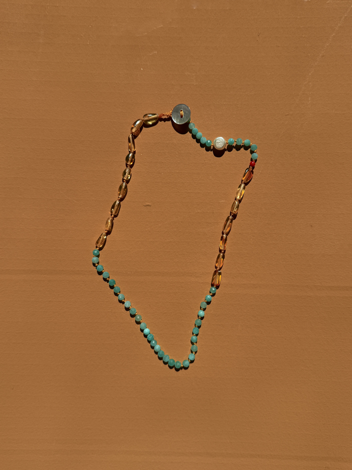 handknot necklace atelier bien handknot jewelry handmade jewellery Amsterdam amber amazonite pearl