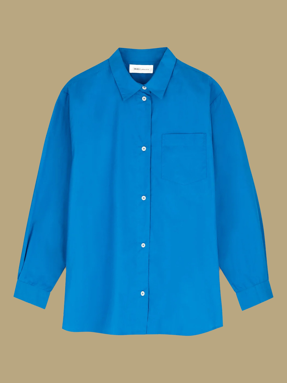 edgar shirt classic blue poplin organic gots certified cotton skall studio