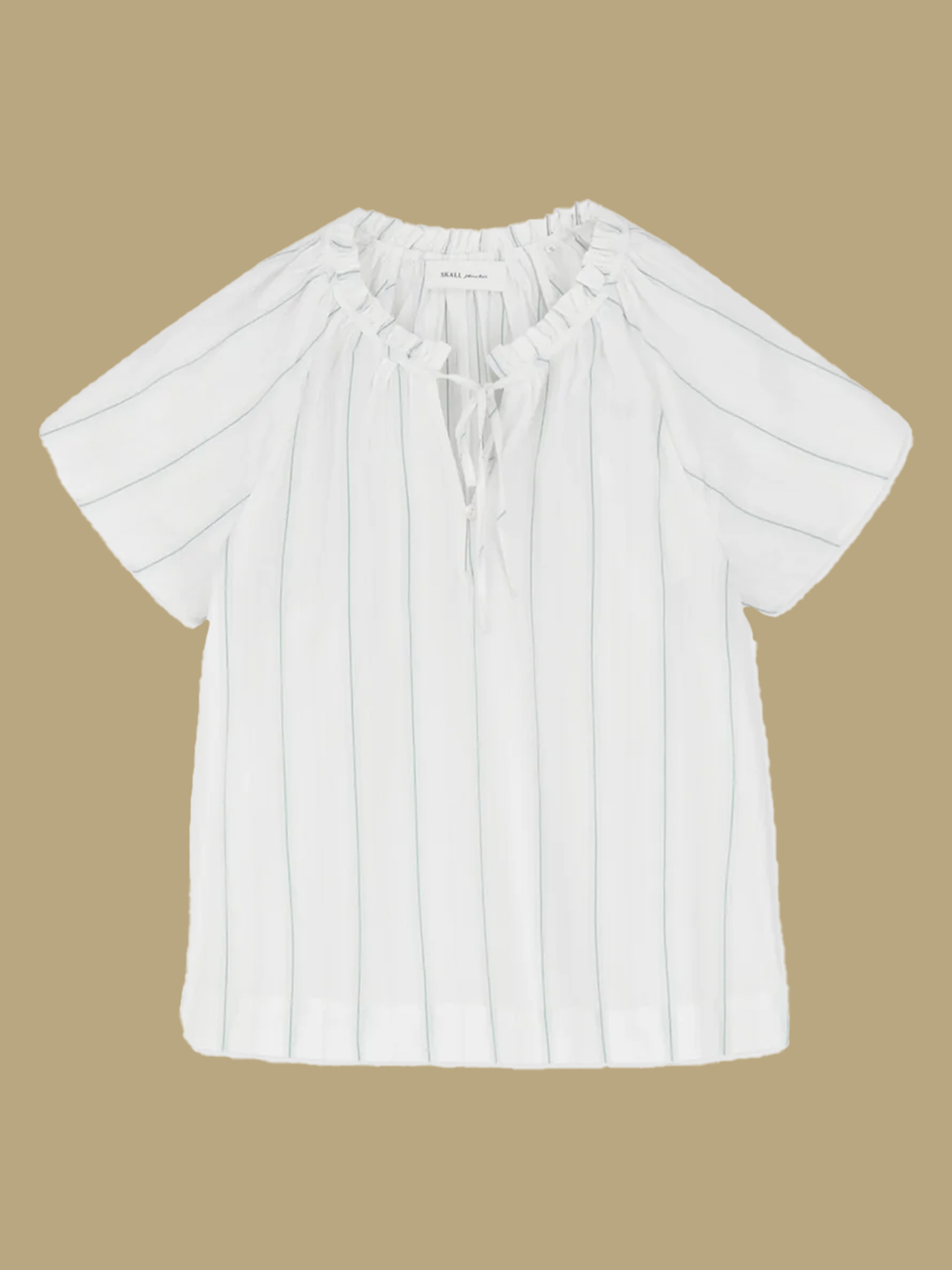 gabrielle blouse white navy stripe skall studio gots certified organic cotton india denmark pack shot