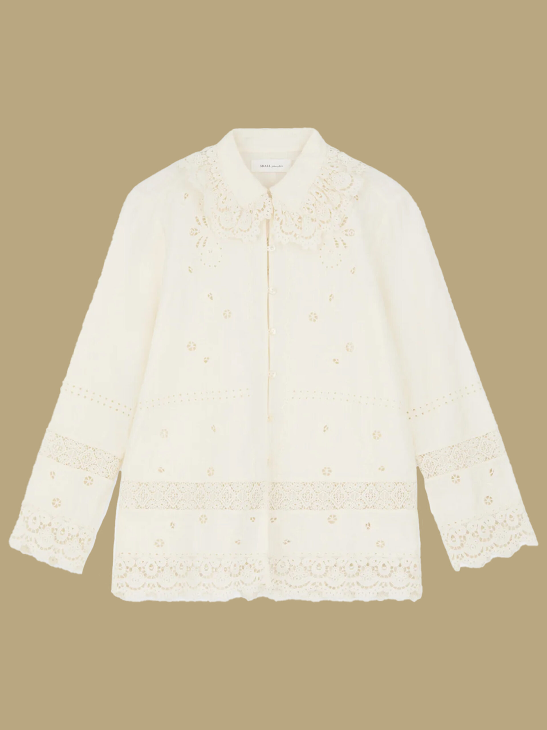 tallulah blouse shirt skall studio organic cotton linen india denmark antique white pack shot