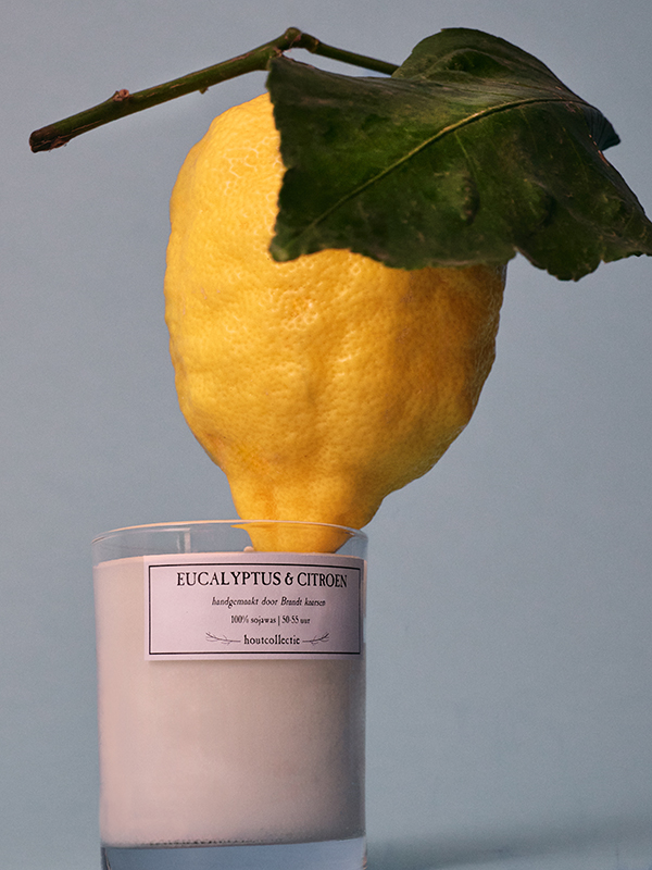 eucalyptus & lemon candle brandt kaarsen Utrecht handgemaakte deurkaarsen brandt
