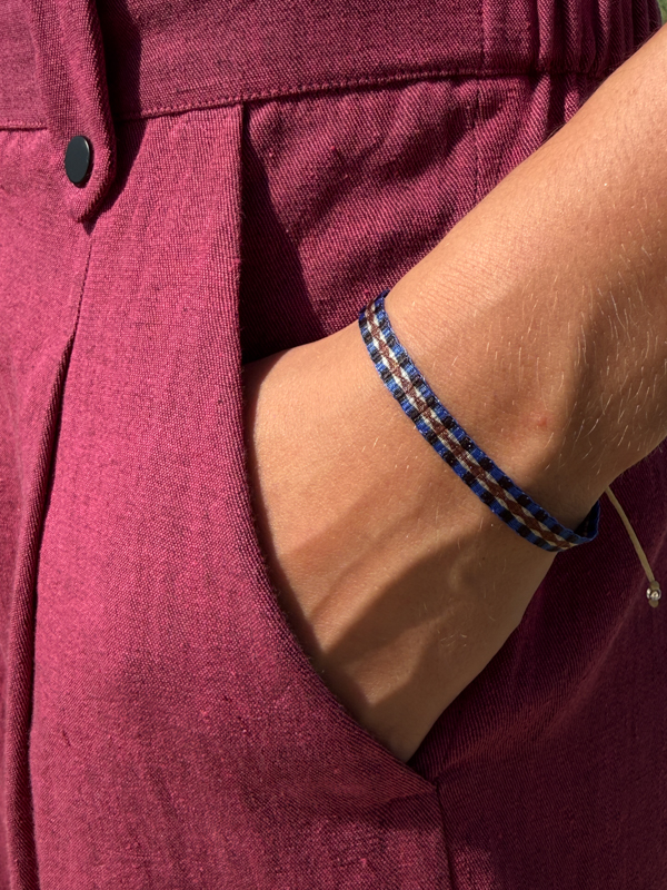 bracelet embroidery shell guanabana es espana spain guatemala handmade waterproof handknitted jewelry product petrol