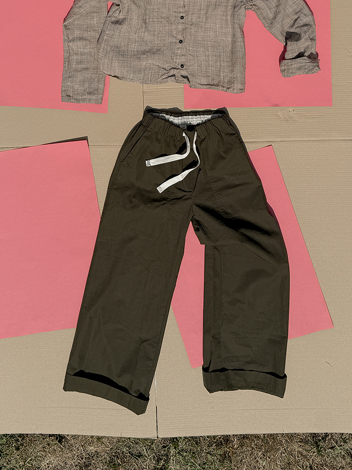 elin pants cotton green fant shop online packshot