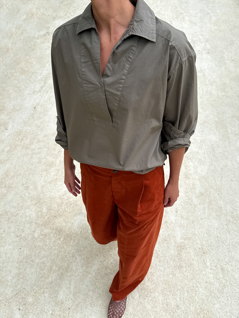 pomandere blouse mud grey blouse olive blouse pomandere shop online