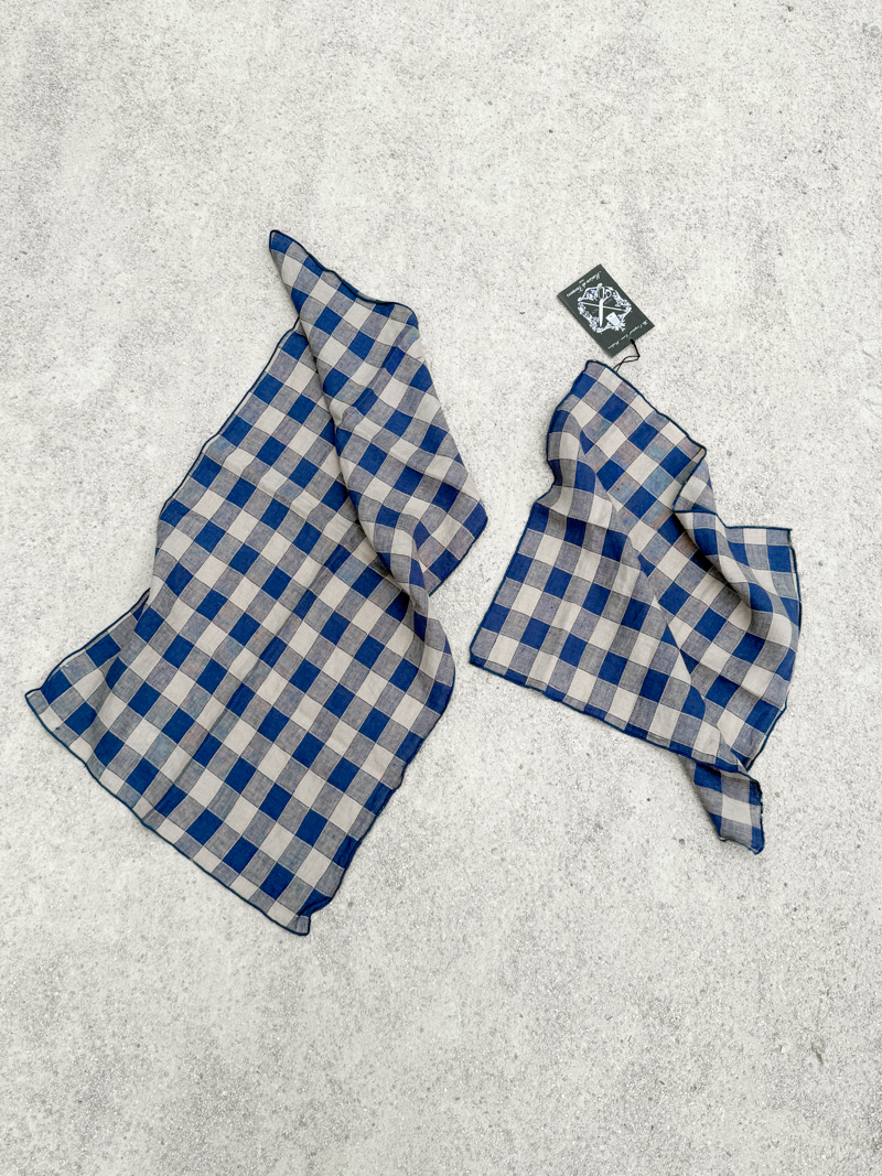 maison de vacances toile vintage bleu de delft napkin tea towel cover
