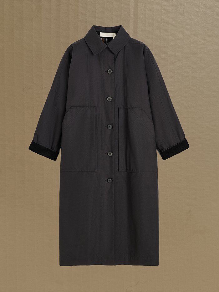 jay coat oilskin ripstop silk wax antracite aiayu denmark shop online cover