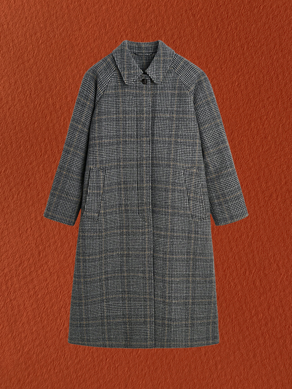mary coat grey check recycled wool skall studio denmark made in romania packshot