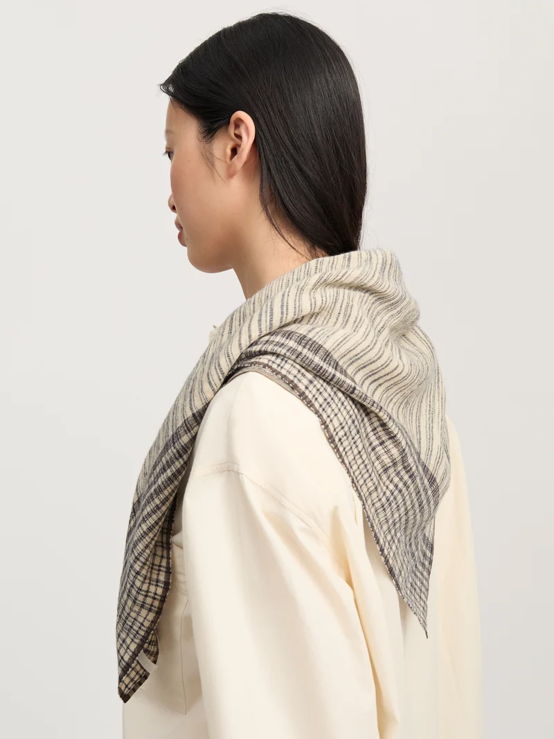 riisan scarf cashmere silk blend mix navy nepal handloom square aiayu denmark shop online