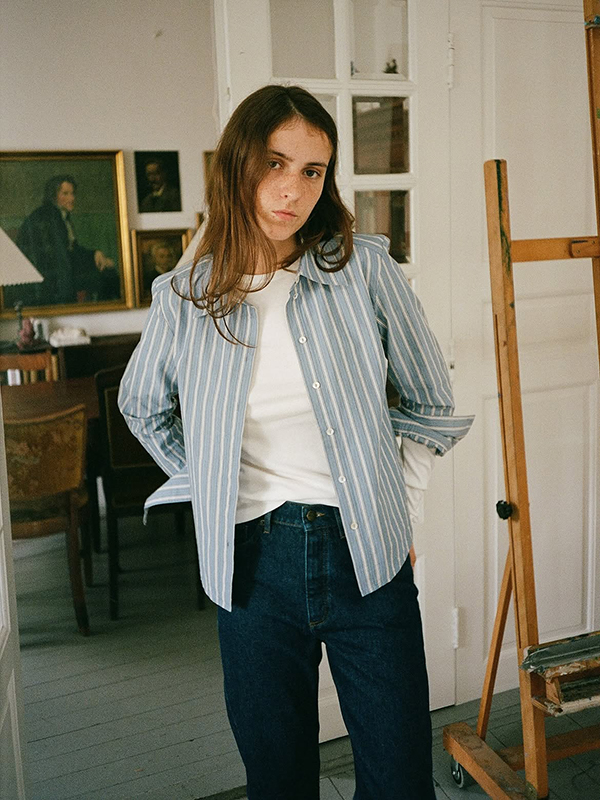 fauna shirt blue/black/white stripe skall studio shop online cover