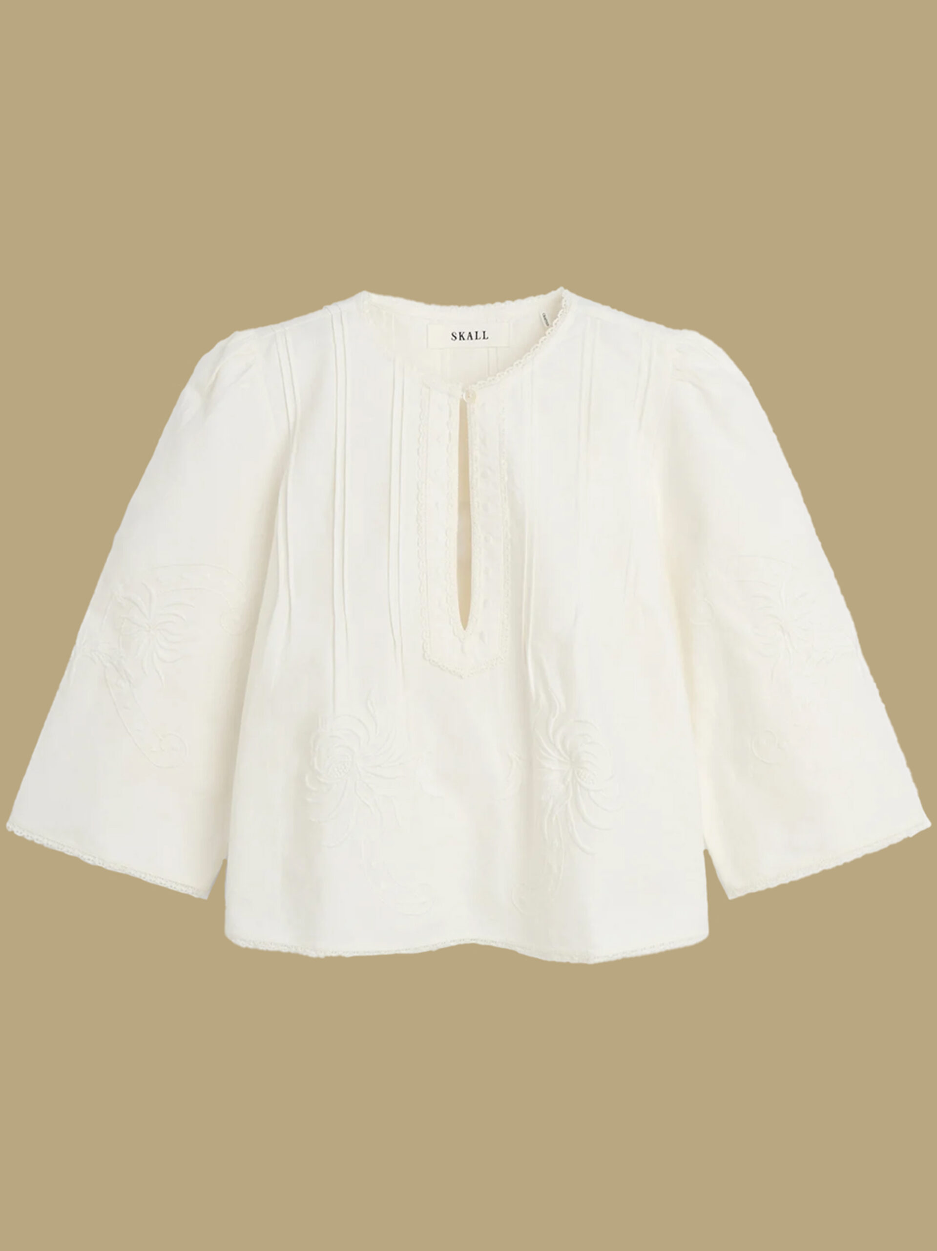 irma blouse off white linen gots certified cotton skall studio denmark