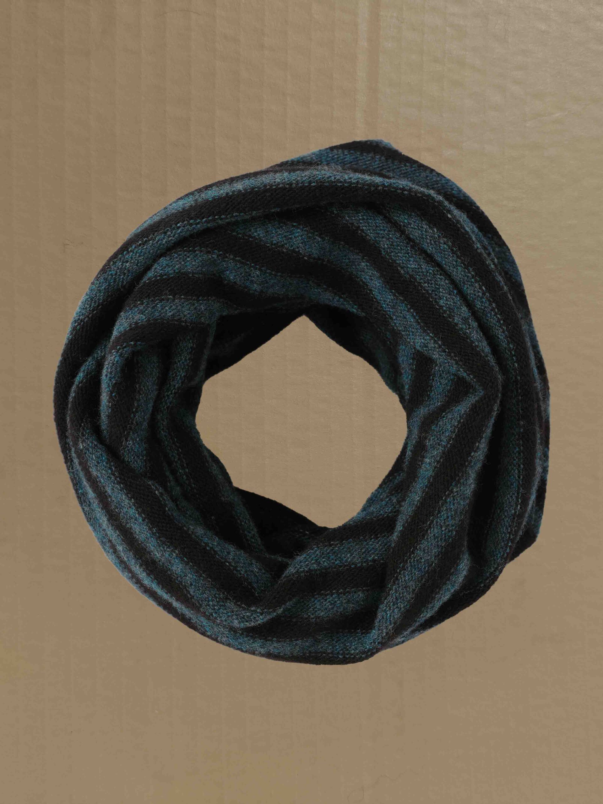 Funnel neck warmer lugano & black scarf Scottish spun lambswool knitted Leicestershire England product
