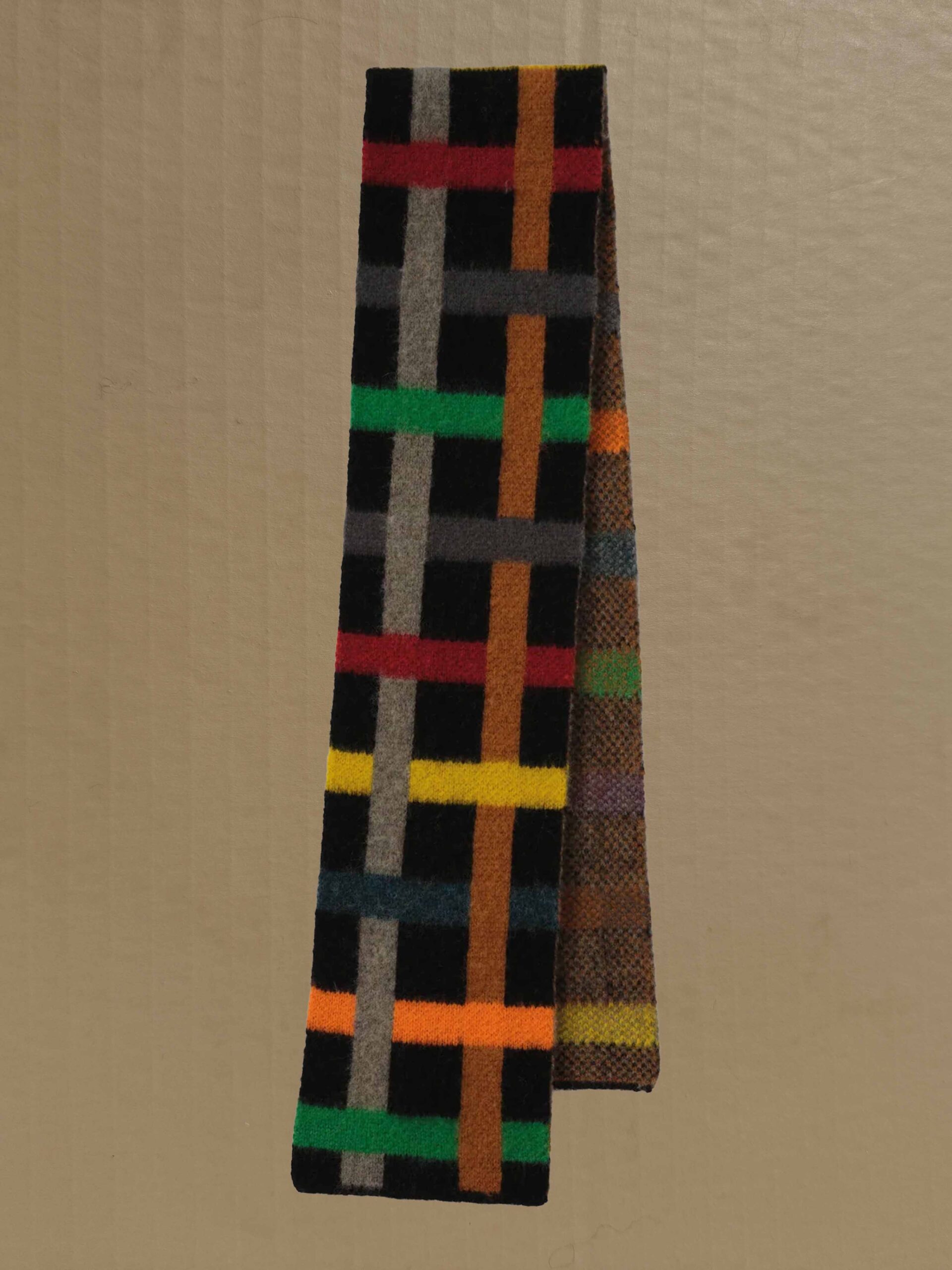 Small Brushed Weave Scarf Black Scottish spun lambswool knitted Leicestershire England product