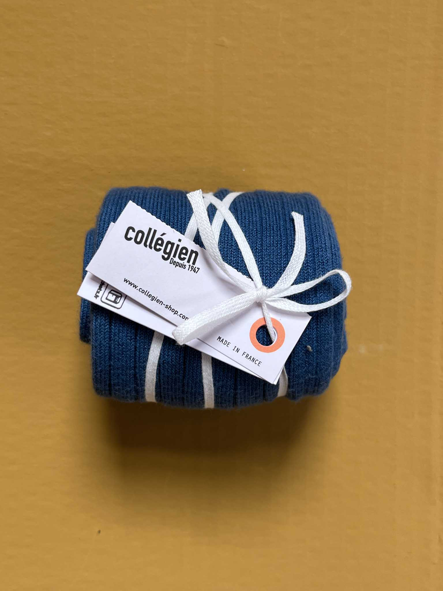 socks collegien france cotton knee high blue