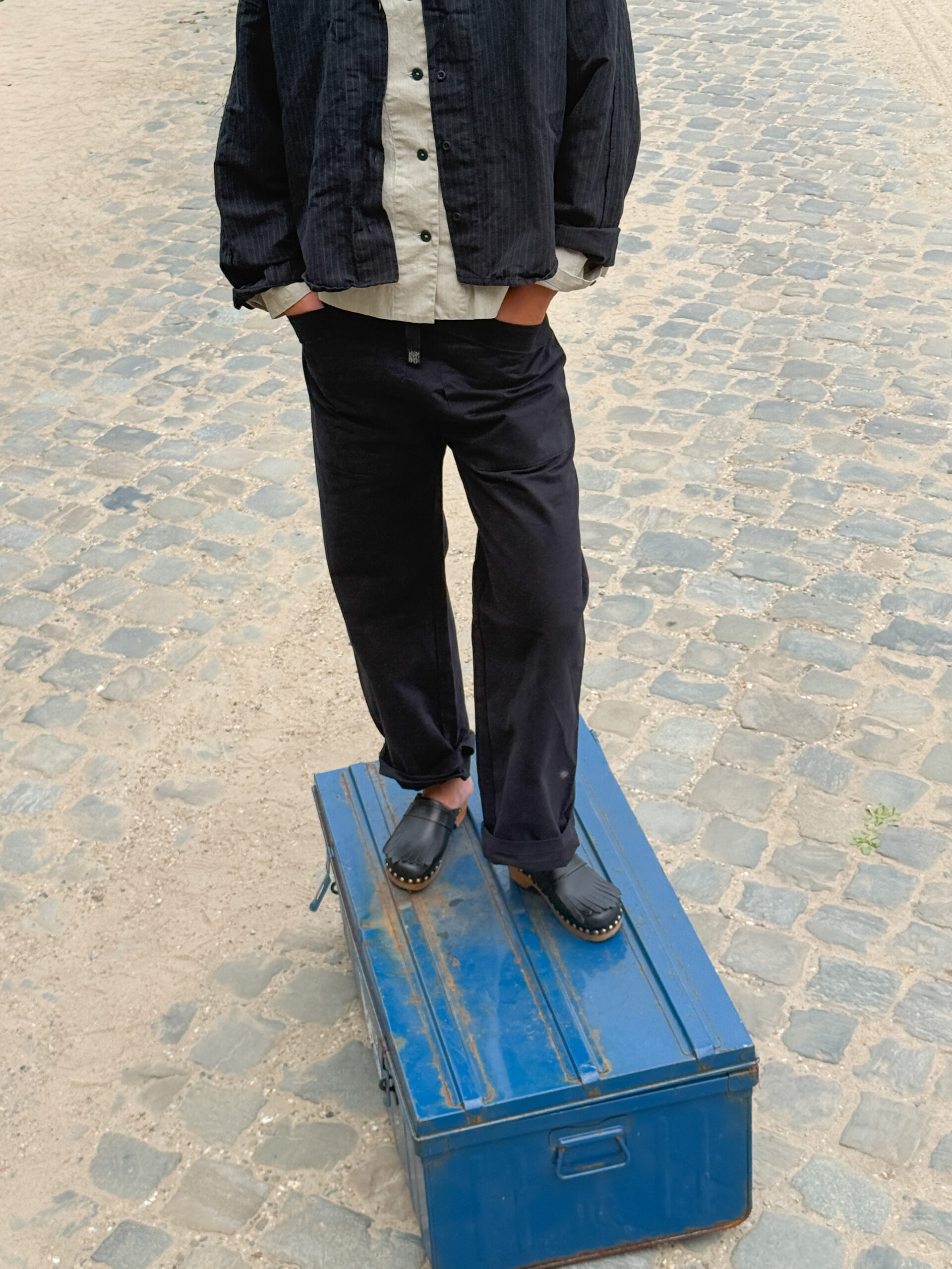 ole trousers pants organic cotton black fant projects the netherlands shop online slow fashion full lenght