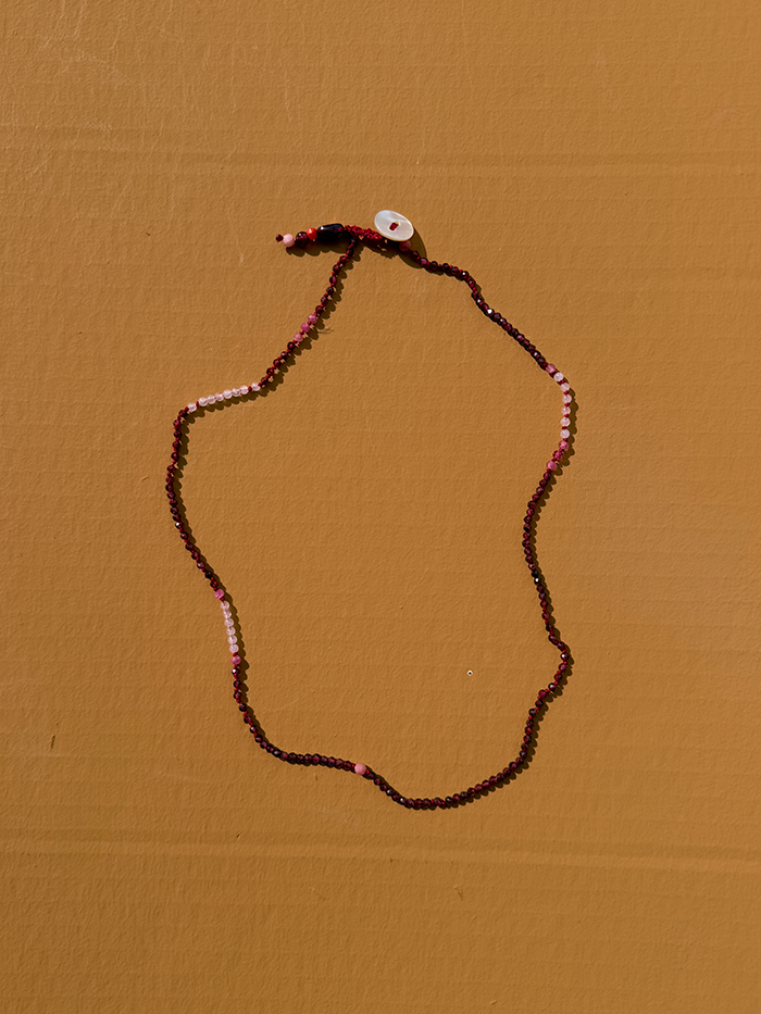 bien x kem handmade handknotted stories haarlem mother of pearl button close necklace granite