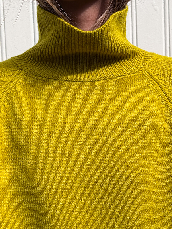 Felted High Neck Jumper turmeric jo gordon sweater jo gordon jumper Scotland merino wool close cover