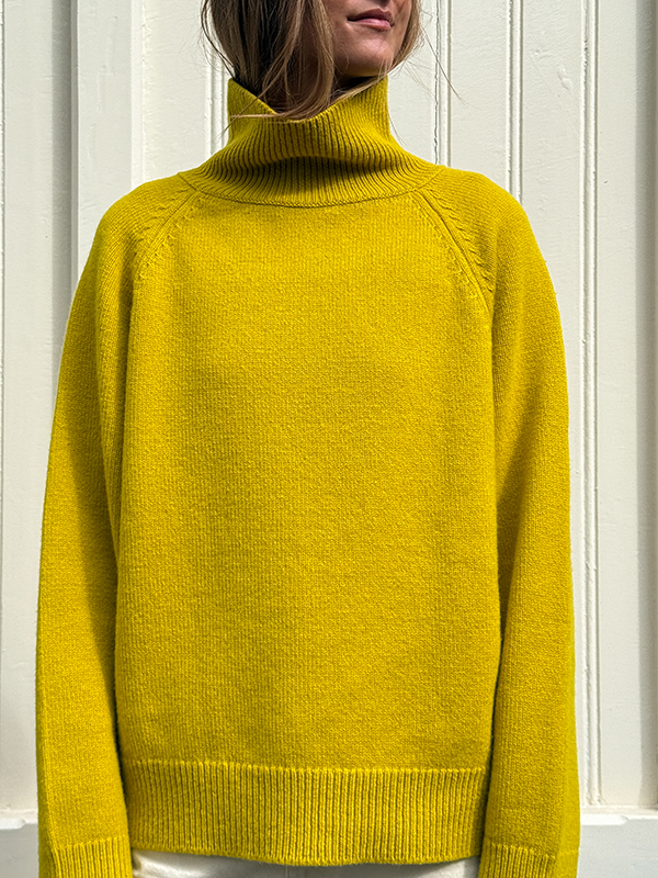 Felted High Neck Jumper turmeric jo front