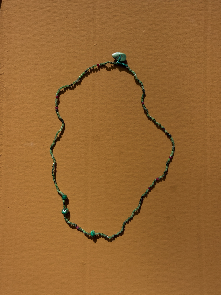 bien x kem handmade handknotted stories haarlem mother of pearl button close necklace jade