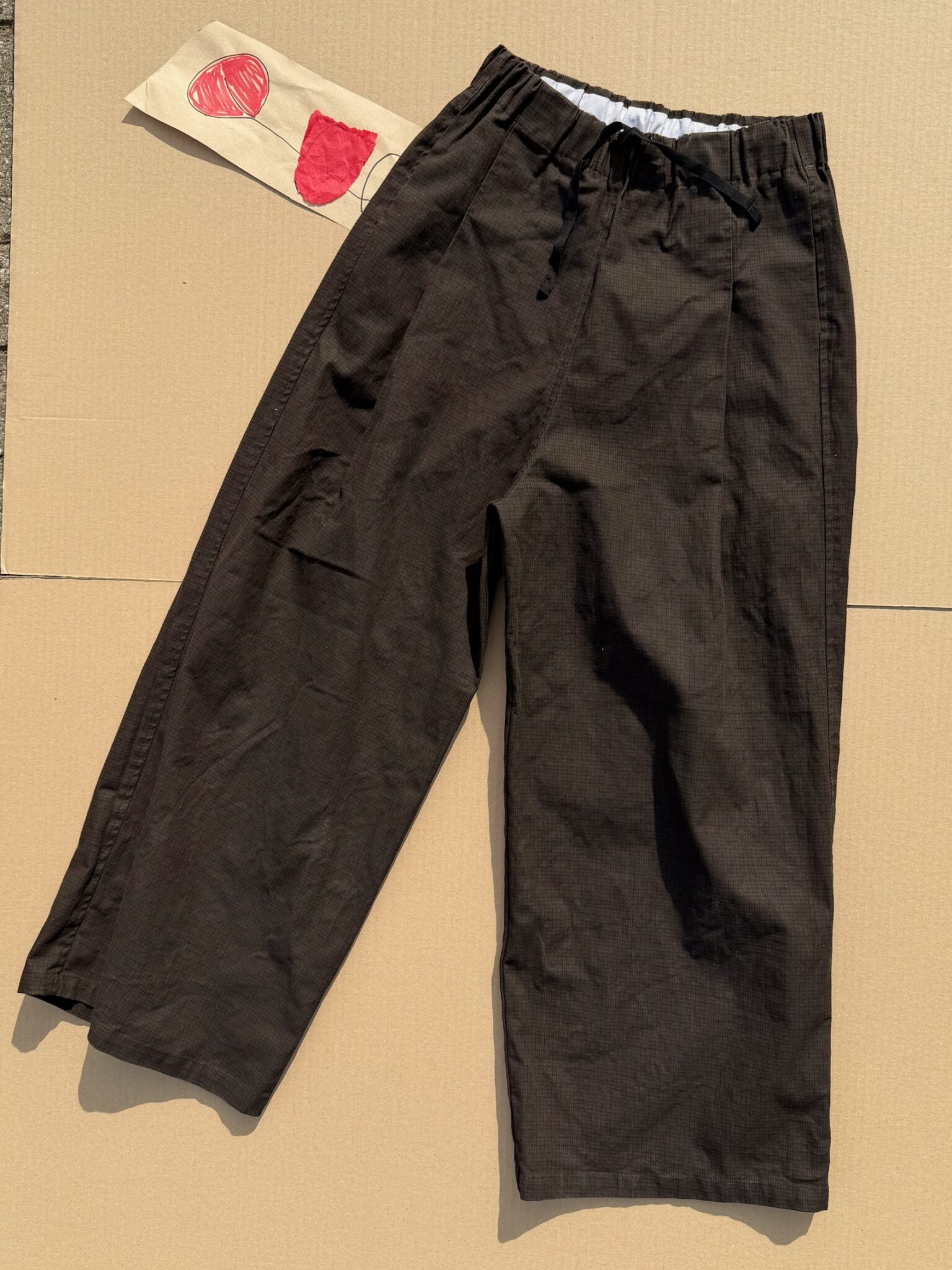 pippa pants cropped trousers cotton check fant projects the netherlands local slow-fashion product