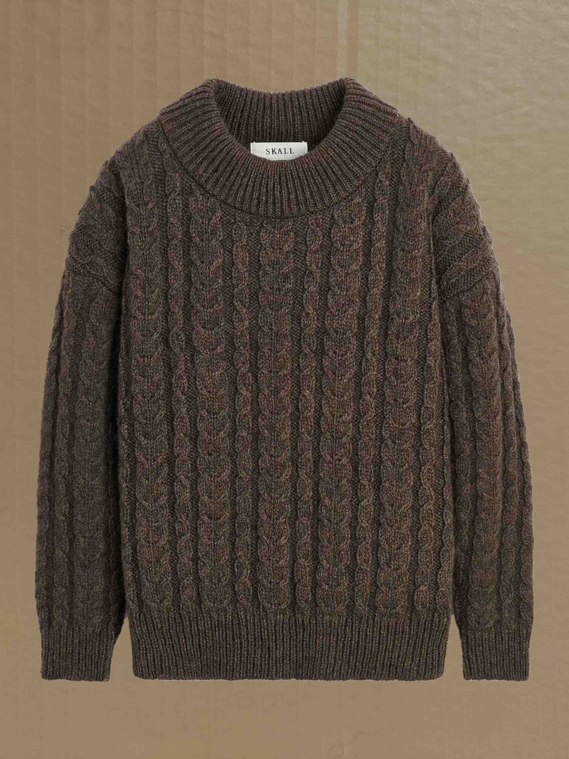 ono jumper dark brown wool skall studio spun and knitted denmark packshot