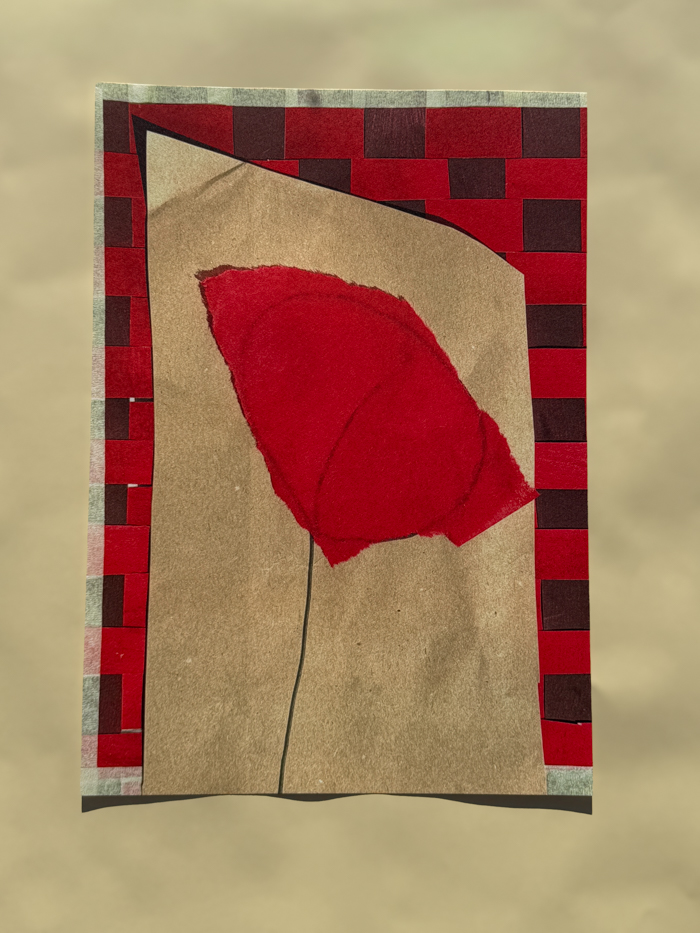 zora wild x fant artwork poppy a3 paper art mixed media art collage art