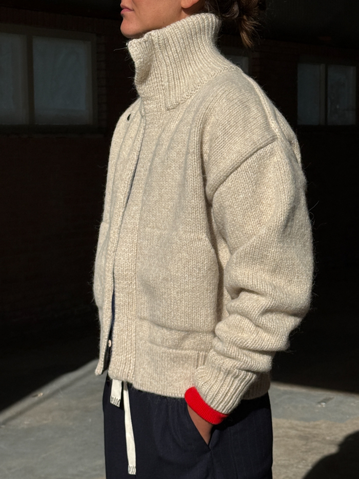 weide vest the knitwit stable x fant x sukha weide bomber jacket woolen bomber jacket