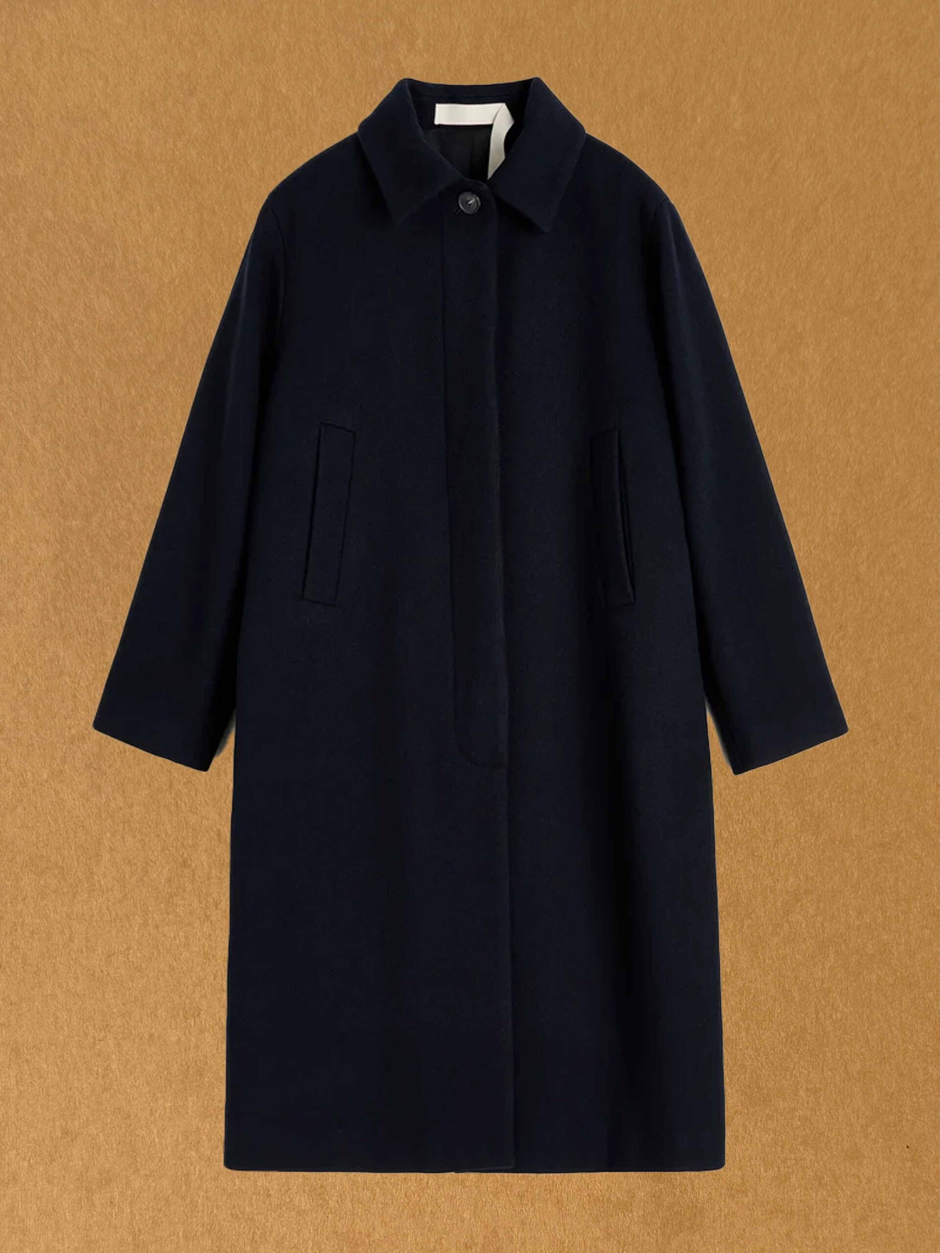 noah coat black navy wool elegant aiayu denmark romania made dry clean only